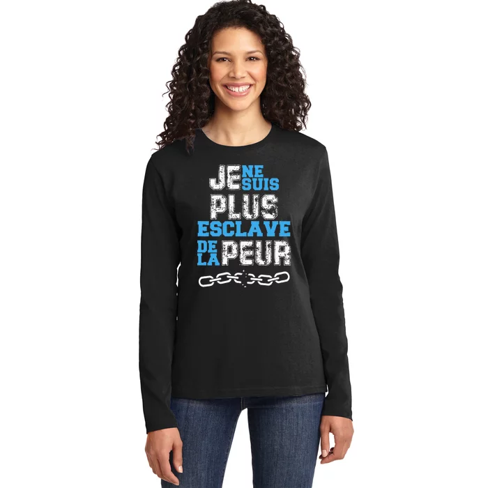 Je Ne Suis Plus Esclave. Ladies Long Sleeve Shirt