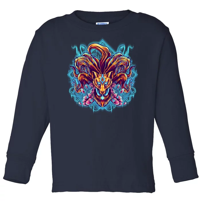 Japanese Nine Tails Kitsune Fox Toddler Long Sleeve Shirt