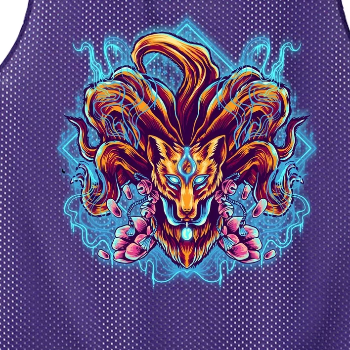 Japanese Nine Tails Kitsune Fox Mesh Reversible Basketball Jersey Tank