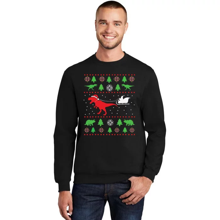 Joyeux Noel Ugly Xmas Reindeer Christmas Trees Snowflake Sweatshirt