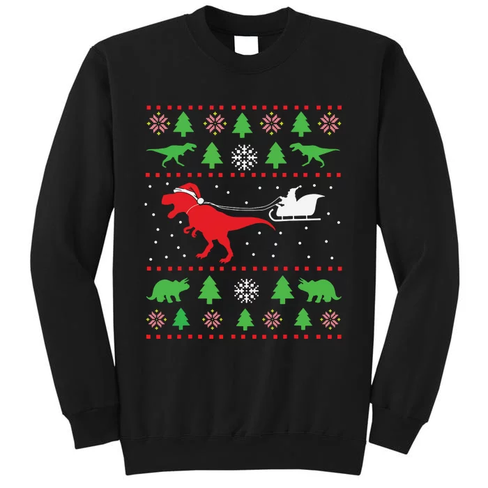 Joyeux Noel Ugly Xmas Reindeer Christmas Trees Snowflake Tall Sweatshirt