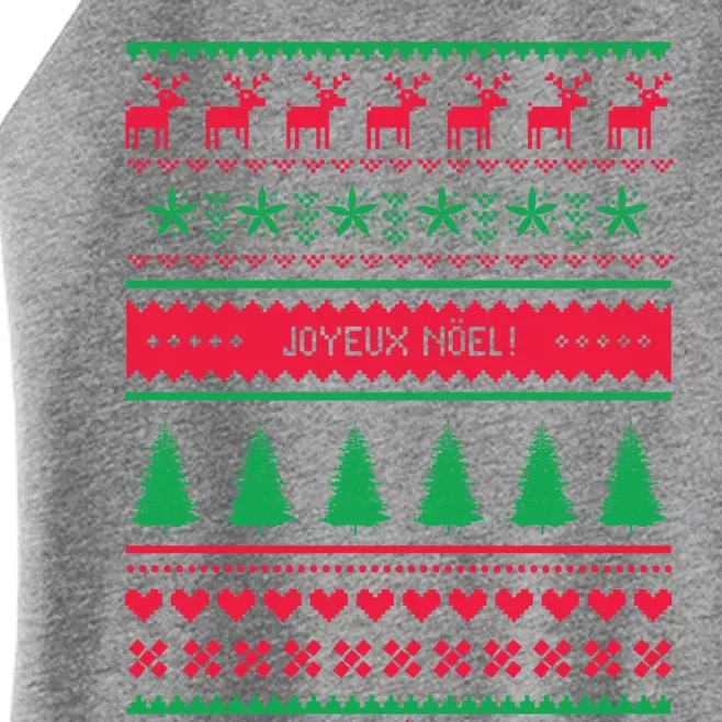 Joyeux Noel Ugly Xmas Reindeer Christmas Trees Snowflake Funny Gift Women’s Perfect Tri Rocker Tank