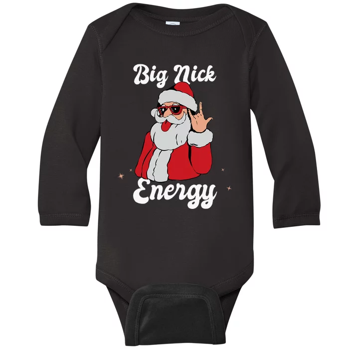 Jolly Nick Vibes Festive Holiday Gift Baby Long Sleeve Bodysuit