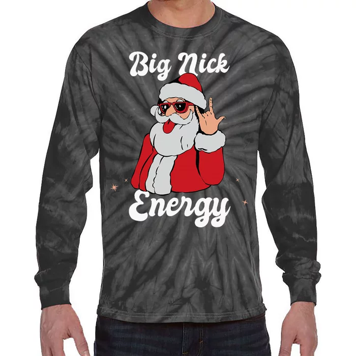 Jolly Nick Vibes Festive Holiday Gift Tie-Dye Long Sleeve Shirt