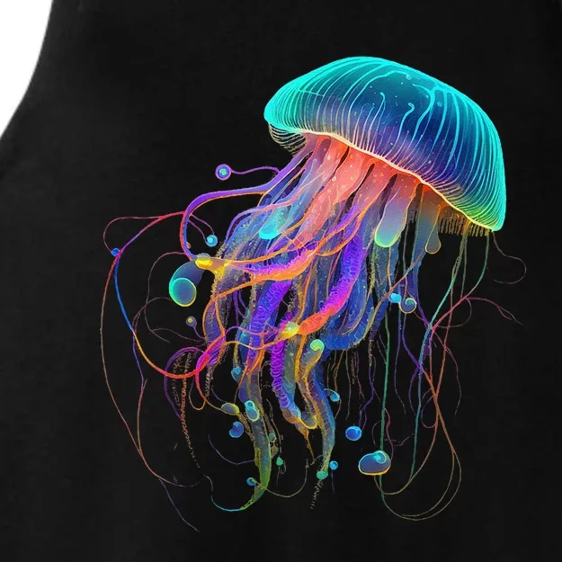 Jellyfish Ocean Animal Scuba Diving Jelly Fish Ladies Tri-Blend Wicking Tank