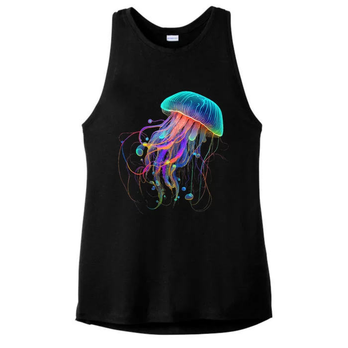 Jellyfish Ocean Animal Scuba Diving Jelly Fish Ladies Tri-Blend Wicking Tank