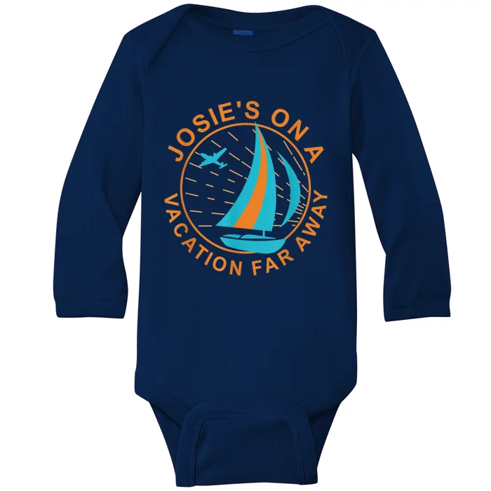 Josie's On A Vacation Far Away Baby Long Sleeve Bodysuit