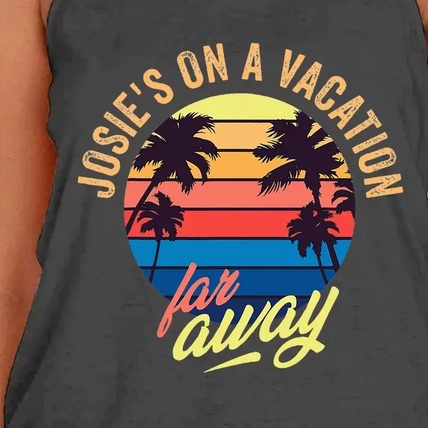 JosieS On A Vacation Far Away Women's Knotted Racerback Tank