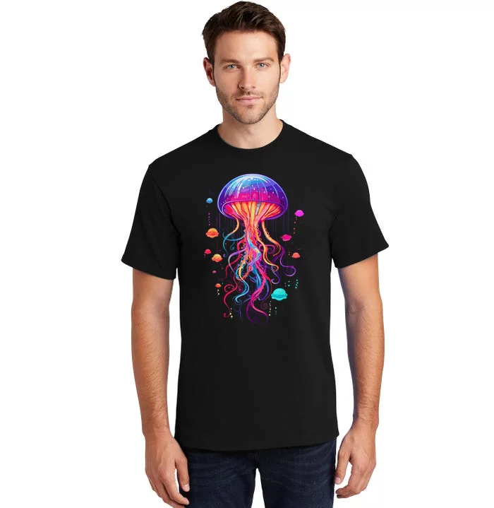 Jellyfish Ocean Animal Scuba Diving Rainbow Jelly Fish Tall T-Shirt