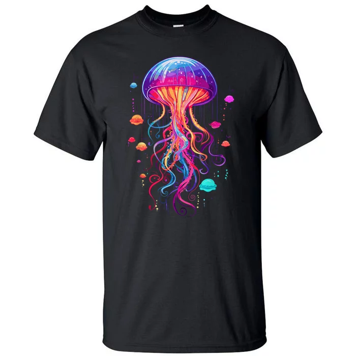 Jellyfish Ocean Animal Scuba Diving Rainbow Jelly Fish Tall T-Shirt