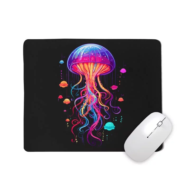 Jellyfish Ocean Animal Scuba Diving Rainbow Jelly Fish Mousepad