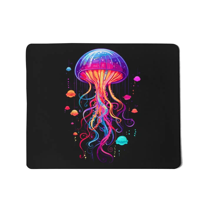 Jellyfish Ocean Animal Scuba Diving Rainbow Jelly Fish Mousepad