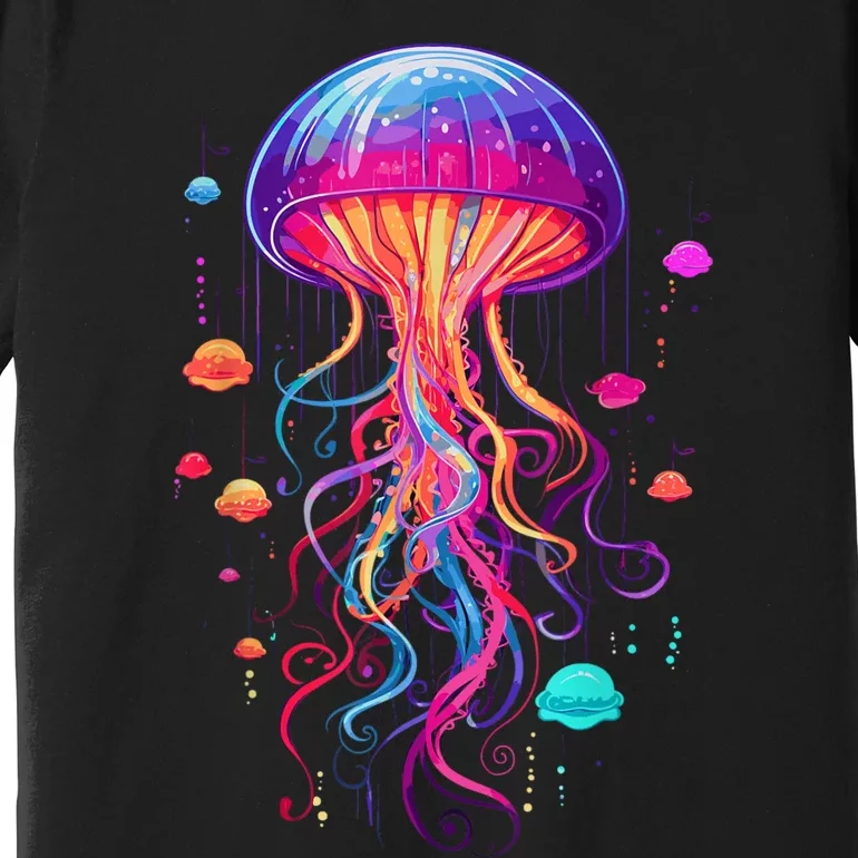 Jellyfish Ocean Animal Scuba Diving Rainbow Jelly Fish Premium T-Shirt