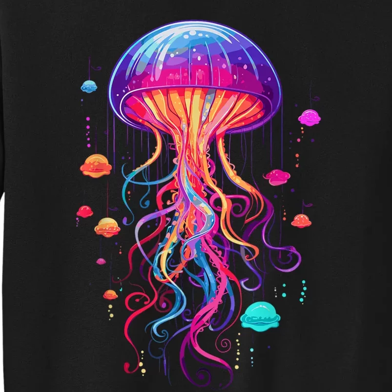 Jellyfish Ocean Animal Scuba Diving Rainbow Jelly Fish Tall Sweatshirt