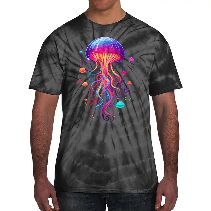 Jellyfish Ocean Animal Scuba Diving Rainbow Jelly Fish Tie-Dye T-Shirt