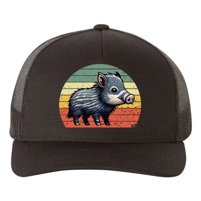 Javelina On A Vintage Sunset Javelina Yupoong Adult 5-Panel Trucker Hat