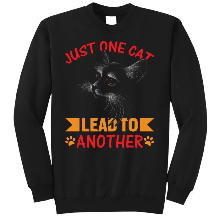 Just One Cat Lead To Another Cat Lover Cat Day Sweatshirt