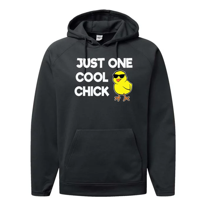 Just One Cool Chick Women Chick Easter Performance Fleece Hoodie