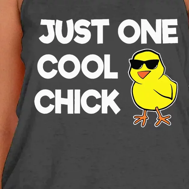 Just One Cool Chick Women Chick Easter Women's Knotted Racerback Tank