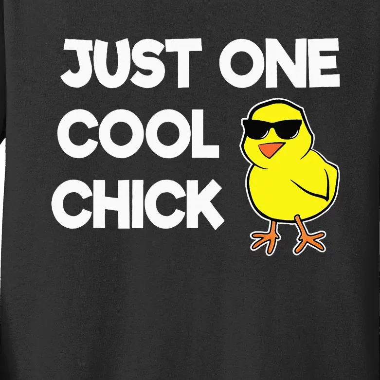 Just One Cool Chick Women Chick Easter Kids Long Sleeve Shirt