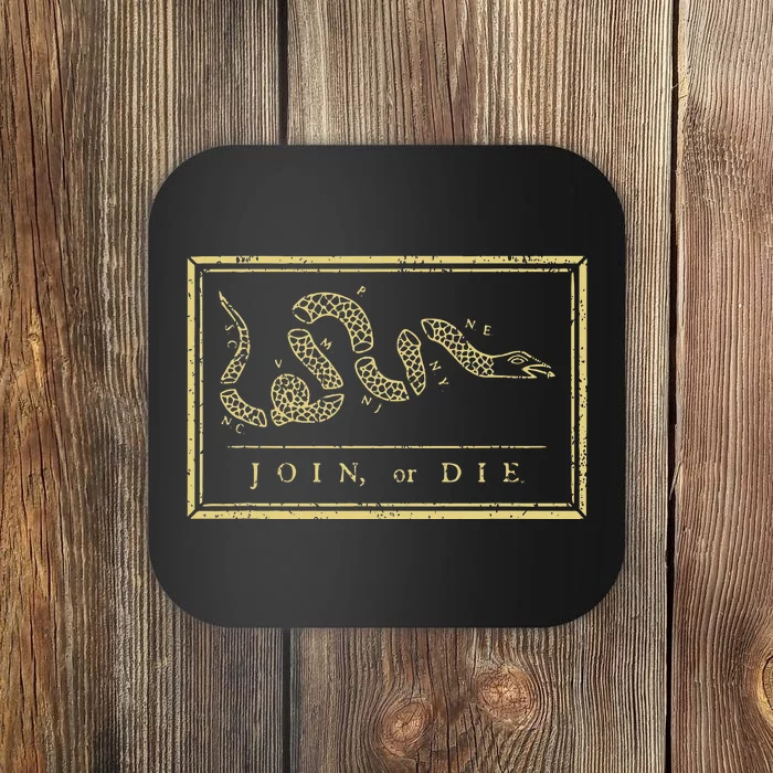 Join Or Die American History 1754 Thirteen Colonies Coaster