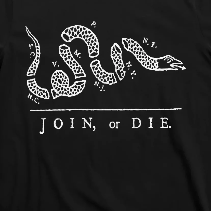 Join Or Die Snake Franklin Independence Gadsden 1776 Flag T-Shirt