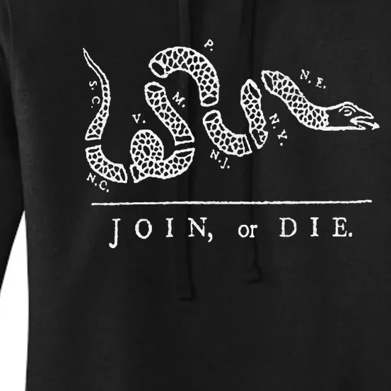 Join Or Die Snake Franklin Independence Gadsden 1776 Flag Women's Pullover Hoodie