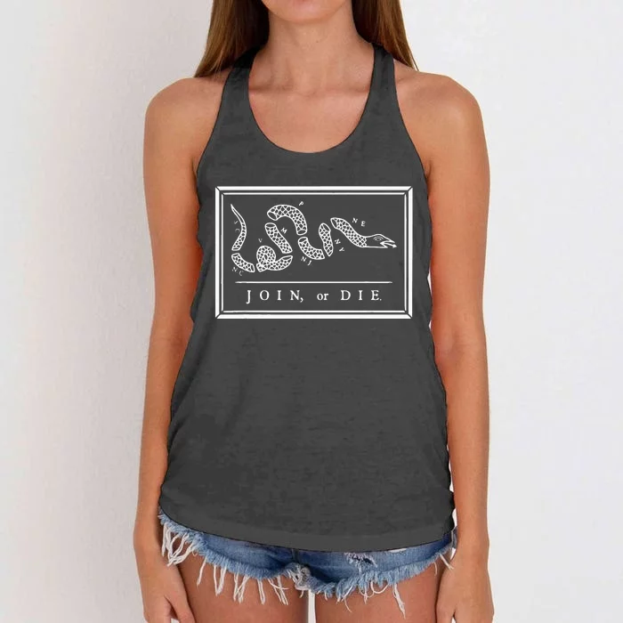 Join Or Die Women's Knotted Racerback Tank