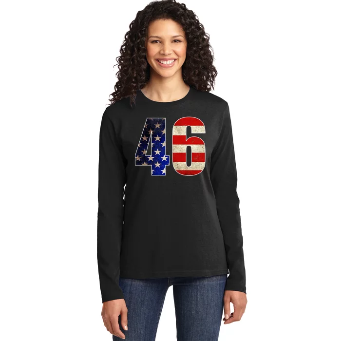 Joe Biden 2020 Election Vintage American President 46 Ladies Long Sleeve Shirt