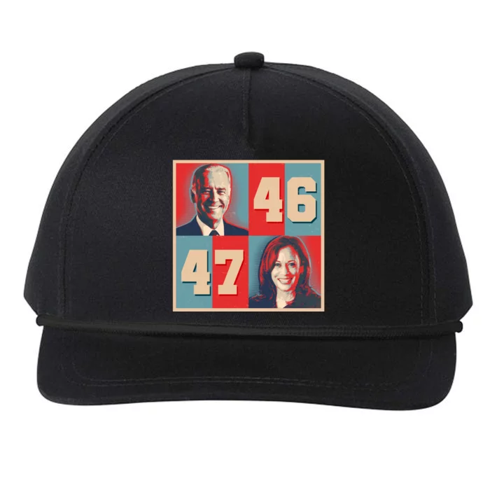 Joe Biden 46 Kamala Harris 47 Vintage Election Snapback Five-Panel Rope Hat