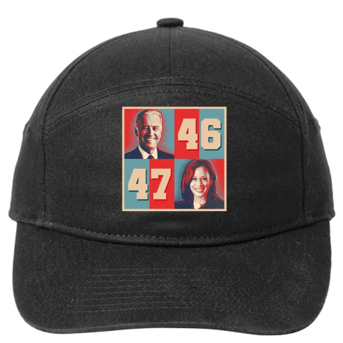 Joe Biden 46 Kamala Harris 47 Vintage Election 7-Panel Snapback Hat