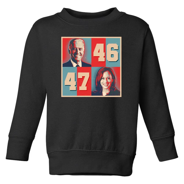 Joe Biden 46 Kamala Harris 47 Vintage Election Toddler Sweatshirt