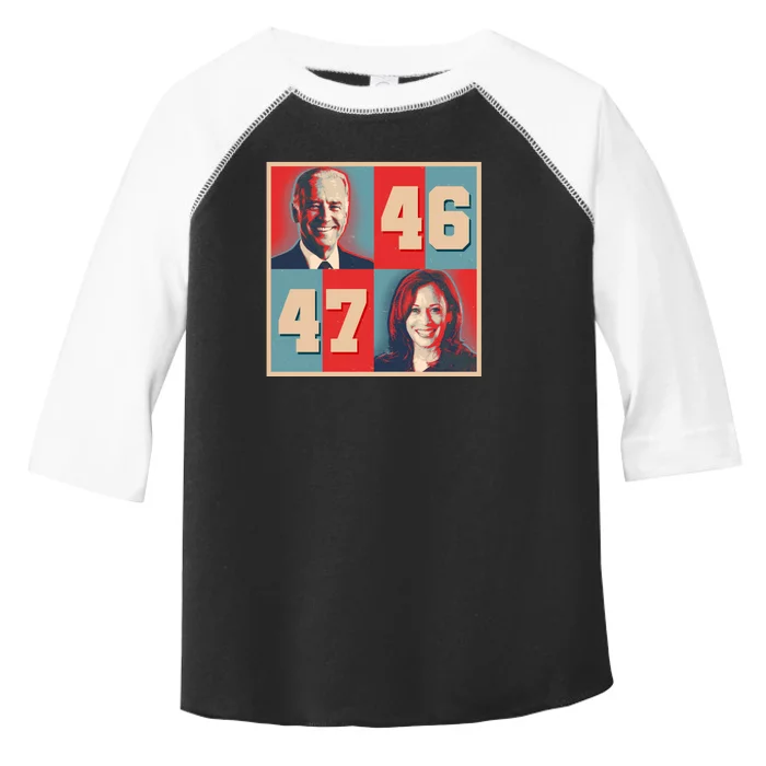 Joe Biden 46 Kamala Harris 47 Vintage Election Toddler Fine Jersey T-Shirt