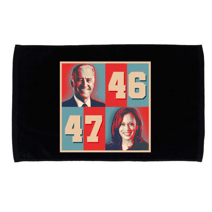 Joe Biden 46 Kamala Harris 47 Vintage Election Microfiber Hand Towel