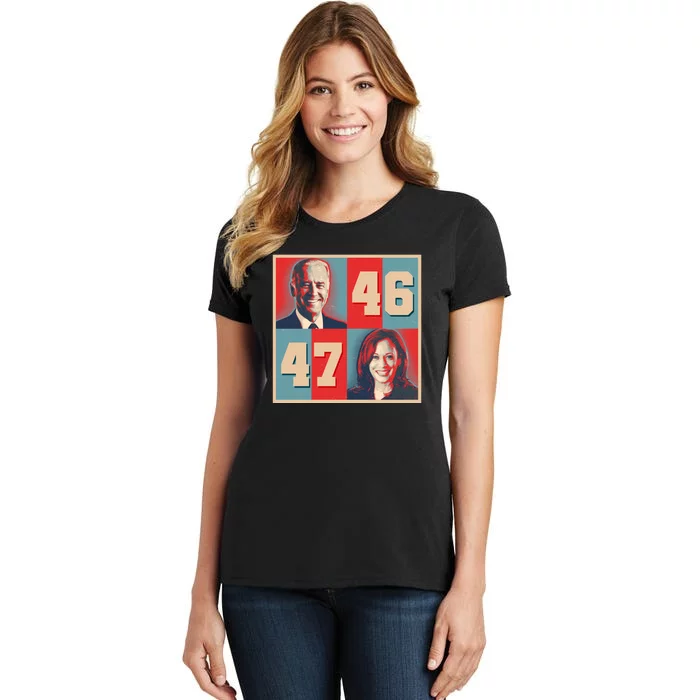 Joe Biden 46 Kamala Harris 47 Vintage Election Women's T-Shirt