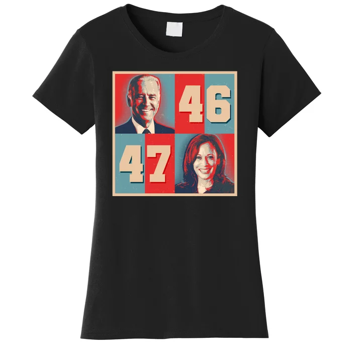 Joe Biden 46 Kamala Harris 47 Vintage Election Women's T-Shirt