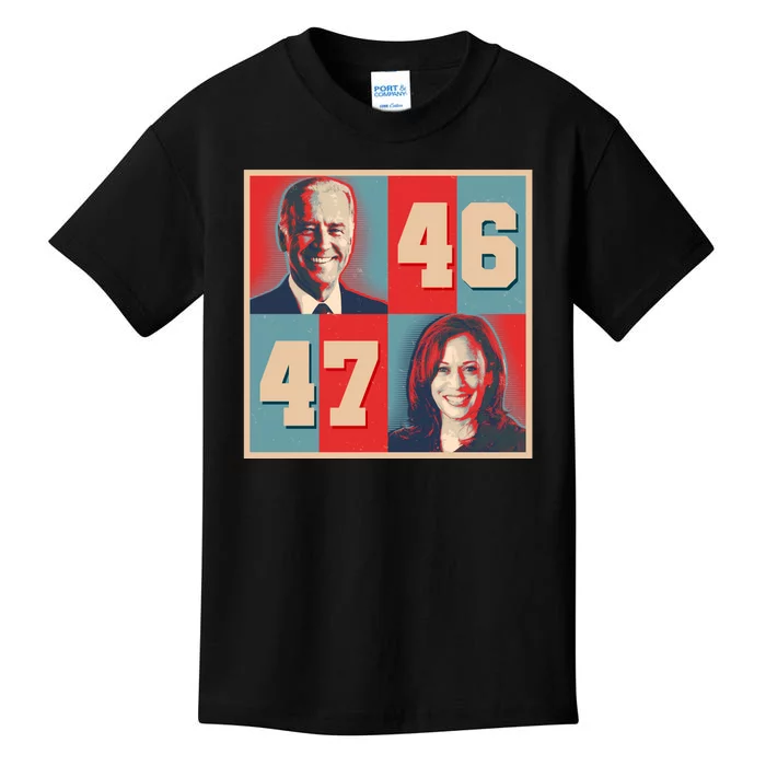 Joe Biden 46 Kamala Harris 47 Vintage Election Kids T-Shirt