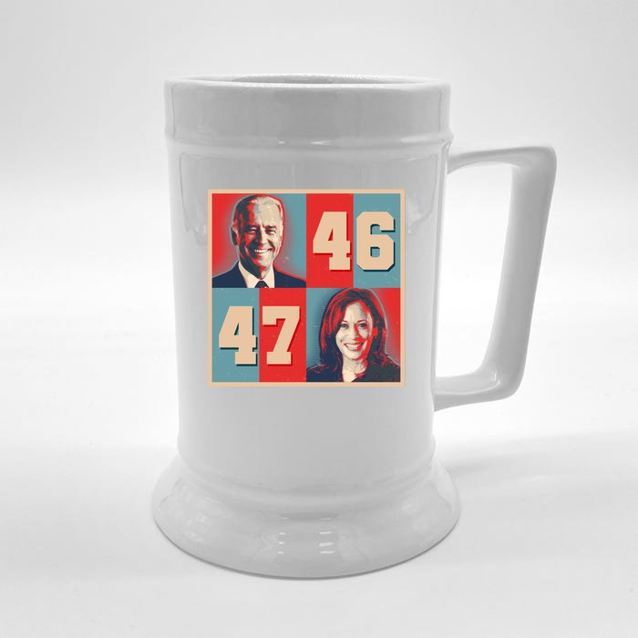 Joe Biden 46 Kamala Harris 47 Vintage Election Front & Back Beer Stein