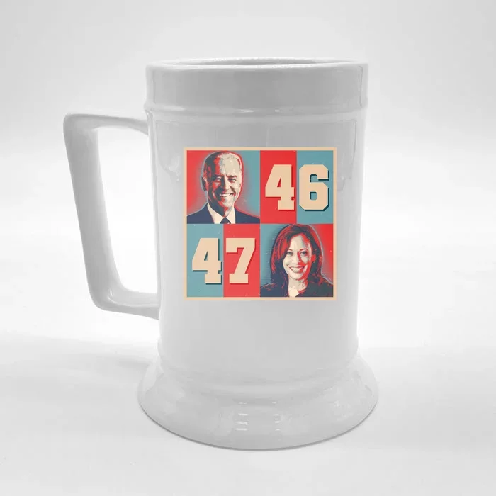 Joe Biden 46 Kamala Harris 47 Vintage Election Front & Back Beer Stein