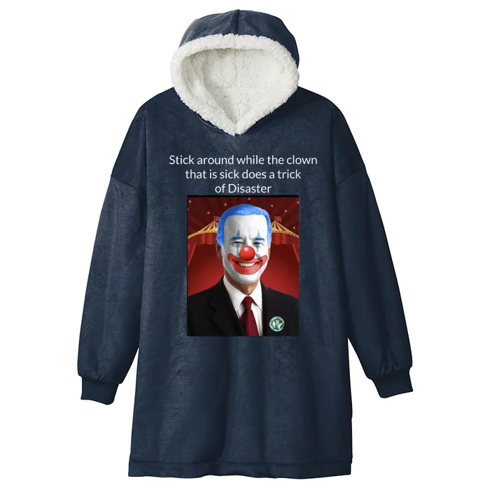 Joe Biden Clown Disaster Funny USA Hooded Wearable Blanket