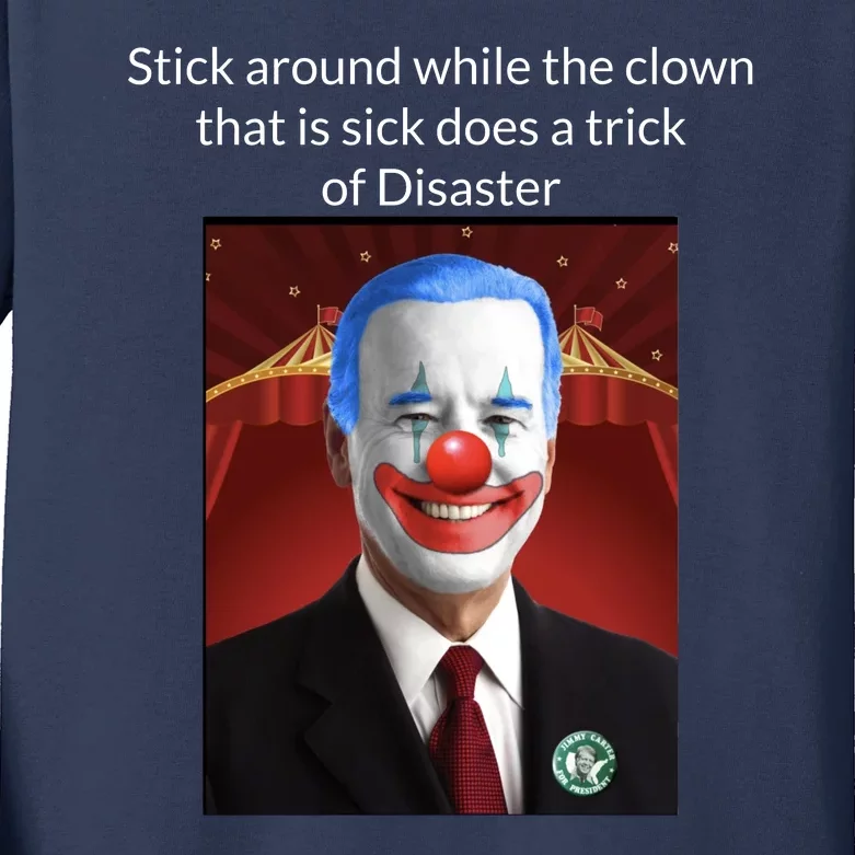 Joe Biden Clown Disaster Funny USA Kids Long Sleeve Shirt