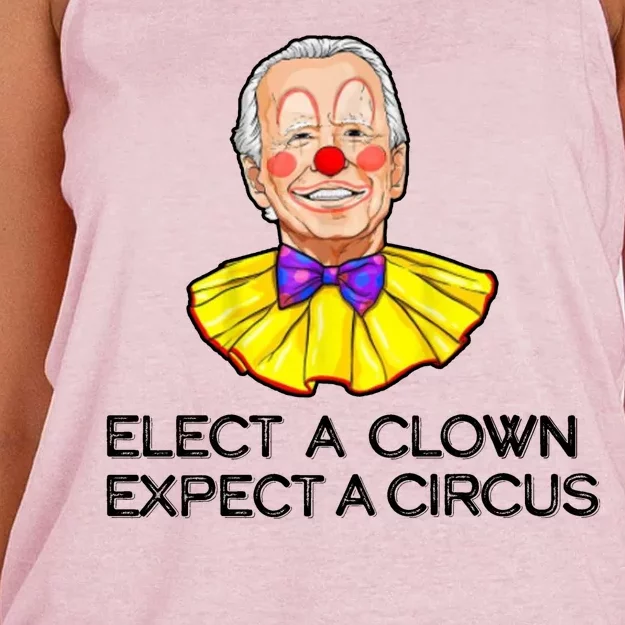 Joe Biden Elected A Clown Circus Women's Knotted Racerback Tank