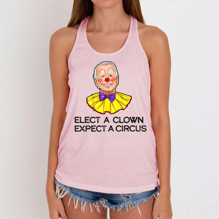 Joe Biden Elected A Clown Circus Women's Knotted Racerback Tank