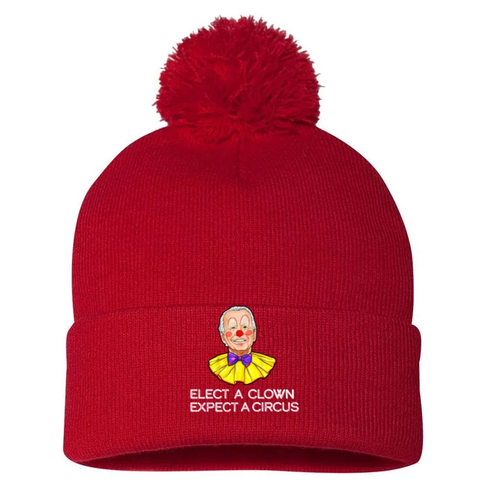 Joe Biden Elected A Clown Circus Pom Pom 12in Knit Beanie