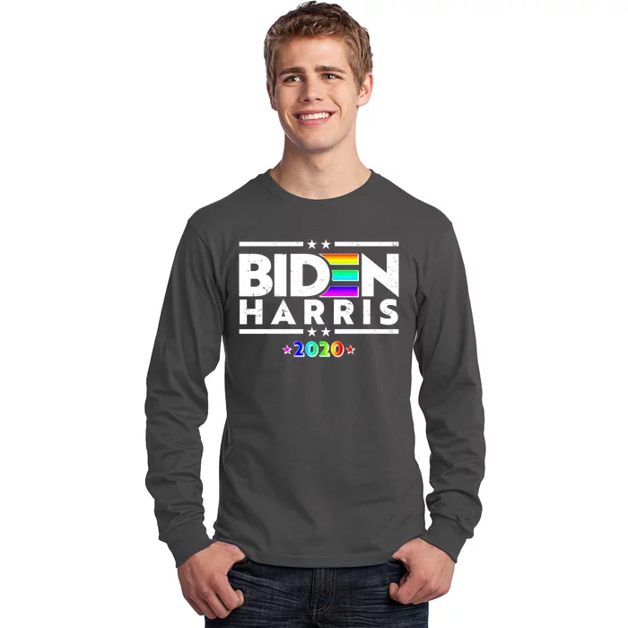 Joe Biden Kamala Harris LGBT Rainbow Stars logo Long Sleeve Shirt