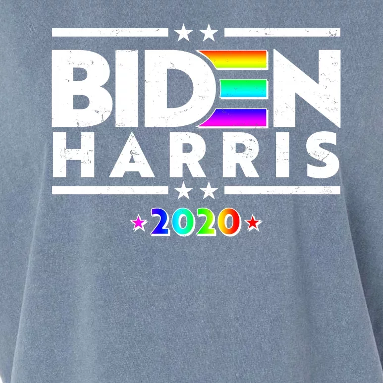 Joe Biden Kamala Harris LGBT Rainbow Stars logo Garment-Dyed Women's Muscle Tee