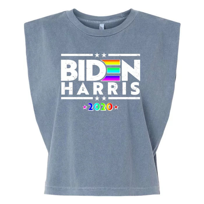 Joe Biden Kamala Harris LGBT Rainbow Stars logo Garment-Dyed Women's Muscle Tee