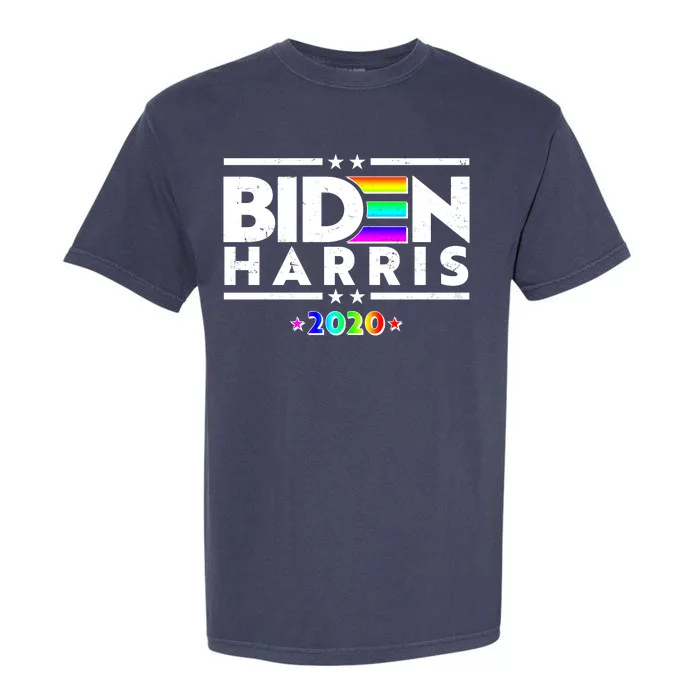 Joe Biden Kamala Harris LGBT Rainbow Stars logo Garment-Dyed Heavyweight T-Shirt