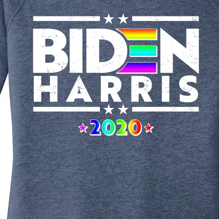 Joe Biden Kamala Harris LGBT Rainbow Stars logo Women's Perfect Tri Tunic Long Sleeve Shirt