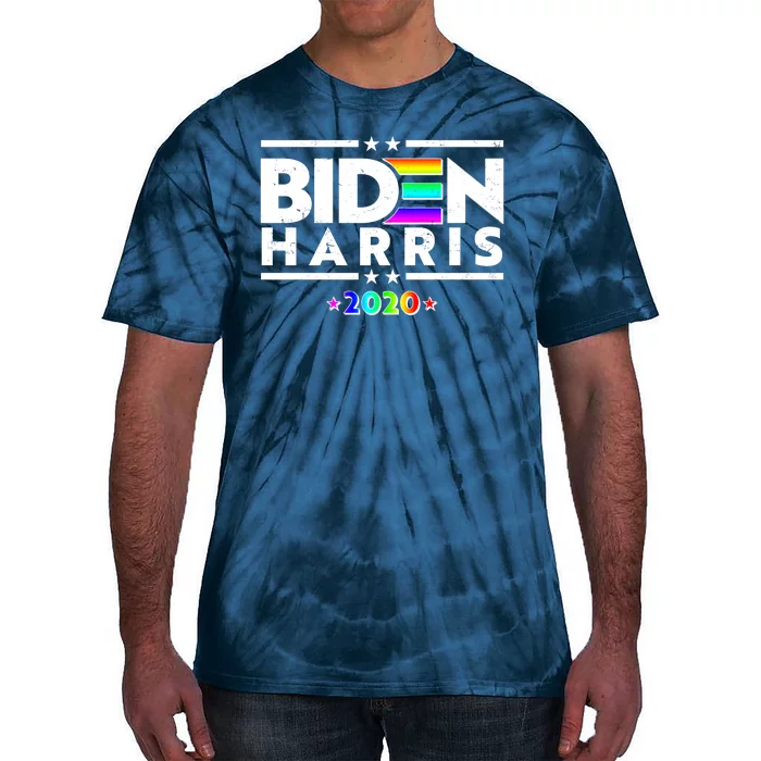 Joe Biden Kamala Harris LGBT Rainbow Stars logo Tie-Dye T-Shirt